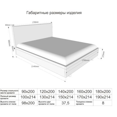 Кровать без подъемного механизма altea 160х200 см